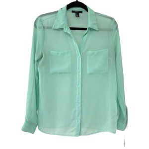 Sheer Mint Button Down